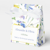 Waterverf Wildbloemen Bruiloft | Wit Bedankdoosjes (Voorkant Zijde)