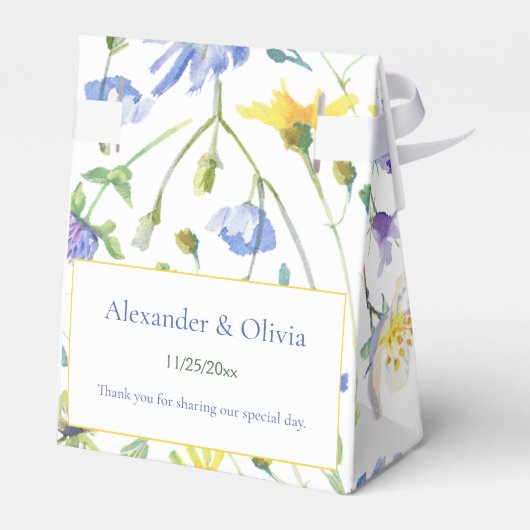 Waterverf Wildbloemen Bruiloft | Wit Bedankdoosjes (Achterkant)