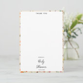 Waterverf Wildbloemen Butterflies Baby shower Bedankkaart (Staand voorkant)