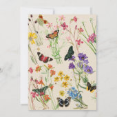 Waterverf Wildbloemen Butterflies Baby shower Kaart (Achterkant)