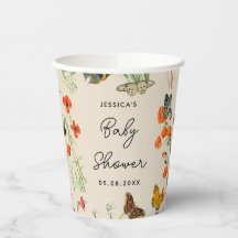 Waterverf Wildbloemen Butterflies Baby shower