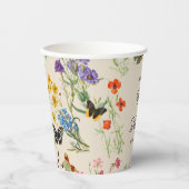 Waterverf Wildbloemen Butterflies Baby shower Papieren Bekers (Voorkant)