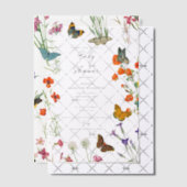 Waterverf Wildbloemen Butterflies Baby shower Vellum Uitnodigingen (Offset (Uitnodiging))