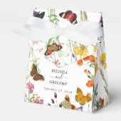 Waterverf Wildbloemen Butterflies Floral Wedding Bedankdoosjes (Voorkant Zijde)