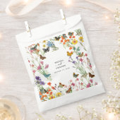 Waterverf Wildbloemen Butterflies Floral Wedding Bedankzakje (Geknipt)