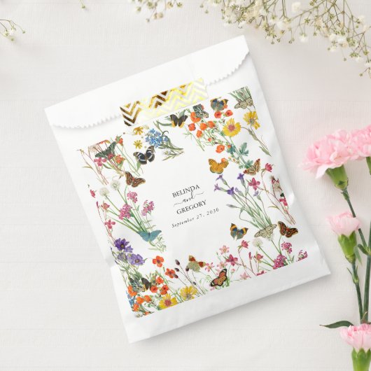 Waterverf Wildbloemen Butterflies Floral Wedding Bedankzakje (Gezegeld)