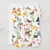 Waterverf Wildbloemen Butterflies Floral Wedding Kaart (Achterkant)