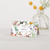 Waterverf Wildbloemen Butterflies Floral Wedding Plaatskaartje (Achterkant)