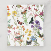 Waterverf Wildbloemen Butterflies Floral Wedding Plaatskaartje (Binnenkant ongevouwen)