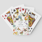 Waterverf Wildbloemen Butterflies Floral Wedding Pokerkaarten (Achterkant)