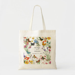 Waterverf Wildbloemen Butterflies Floral Wedding Tote Bag