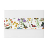 Waterverf Wildbloemen Butterflies Floral Wedding Uitnodigingen Wikkel (Achterkant Voorbeeld)