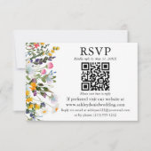 Waterverf Wildbloemen Buwende QR RSVP Kaart (Voorkant)