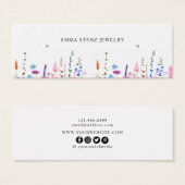 Waterverf Wildbloemen die Hoop Stud Mini Kaart ver (Voorkant /achterkant)