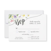 Waterverf Wildbloemen Dinner Choice Blue Wedding