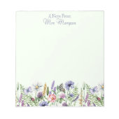 Waterverf Wildbloemen, een notitie van de leraar. Notitieblok (Voorkant)