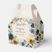 Waterverf Wildbloemen Elegant Beige Bruiloft Bedankdoosjes (Voorkant Zijde)