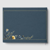 Waterverf Wildbloemen Elegant Beige Bruiloft Gastenboek (Achterkant)