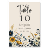 Waterverf Wildbloemen Elegant Beige Bruiloft Kaart (Voorkant)