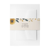 Waterverf Wildbloemen Elegant Beige Bruiloft Uitnodigingen Wikkel (Voorkant Voorbeeld)