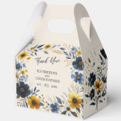 Waterverf Wildbloemen Elegant Beige Grote Bruiloft Bedankdoosjes (Achterkant)