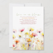 Waterverf Wildbloemen Elegant Boho Vrijgezellenfee Kaart (Voorkant)