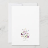 Waterverf Wildbloemen Elegante huwelijksuitnodigin Kaart (Achterkant)