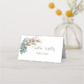 Waterverf Wildbloemen en Blauwbes Rustic Plaatskaartje (Voorkant)