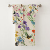 Waterverf Wildbloemen en Butterflies Floral Garden Bad Handdoek (Insitu)