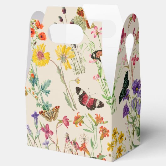 Waterverf Wildbloemen en Butterflies Floral Garden Bedankdoosjes (Geopend)