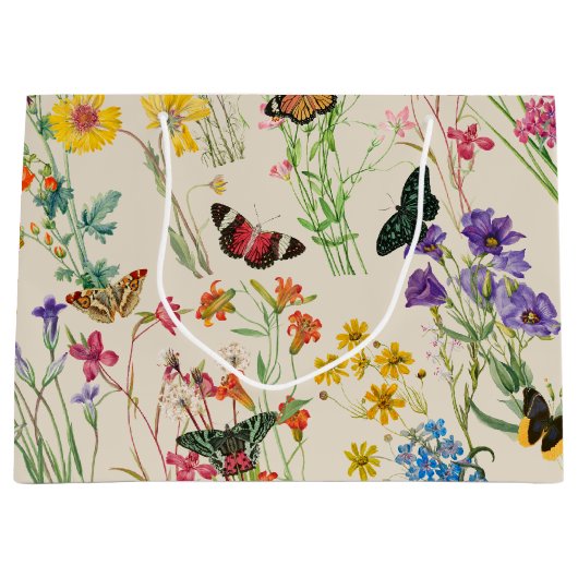 Waterverf Wildbloemen en Butterflies Floral Garden Groot Cadeauzakje (Voorkant)