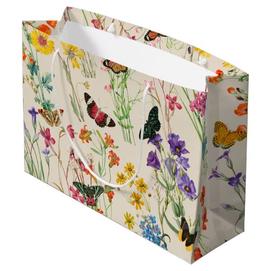 Waterverf Wildbloemen en Butterflies Floral Garden Groot Cadeauzakje (Achterkant Gekanteld)