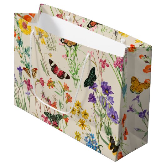 Waterverf Wildbloemen en Butterflies Floral Garden Groot Cadeauzakje (Voorkant Gekanteld)