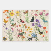 Waterverf Wildbloemen en Butterflies Floral Garden Inpakpapier Vel (Voorkant 3)