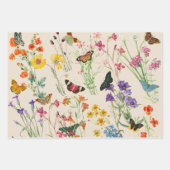 Waterverf Wildbloemen en Butterflies Floral Garden Inpakpapier Vel (Voorkant)