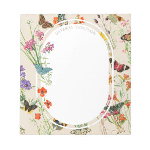 Waterverf Wildbloemen en Butterflies Floral Garden Notitieblok
