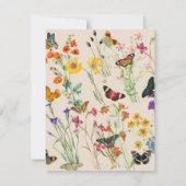 Waterverf Wildbloemen en Butterflies Floral Garden Notitiekaartje (Achterkant)