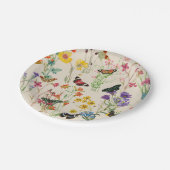 Waterverf Wildbloemen en Butterflies Floral Garden Papieren Bordje (Gekanteld)