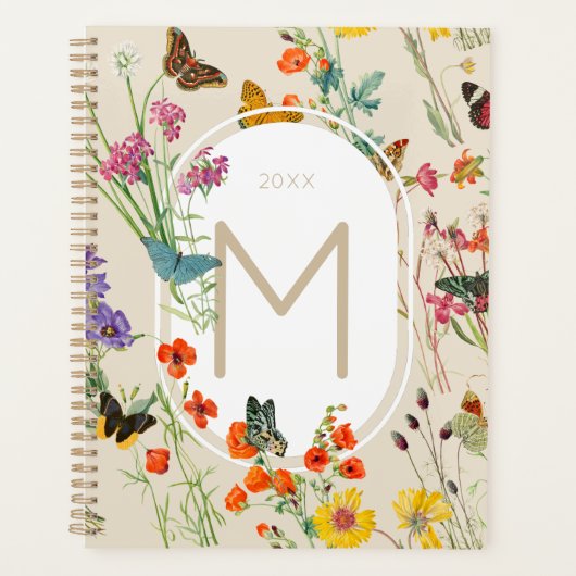 Waterverf Wildbloemen en Butterflies Floral Garden Planner (Voorkant)