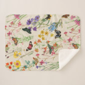 Waterverf Wildbloemen en Butterflies Floral Garden Sherpa Deken (Voorkant (horizontaal))