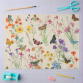 Waterverf Wildbloemen en Butterflies Floral Garden Tissuepapier (Craft)
