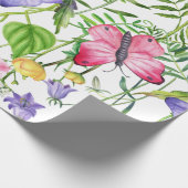 Waterverf Wildbloemen en Butterflies Kleurrijk Cadeaupapier (Hoek)