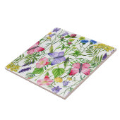 Waterverf Wildbloemen en Butterflies Kleurrijk Tegeltje (Zijkant)