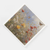 Waterverf Wildbloemen en Butterflies Servet (Hoek)