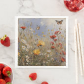 Waterverf Wildbloemen en Butterflies Servet (Insitu)