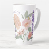 Waterverf Wildbloemen en honingbijen Aangepast Latte Mok (Rechterhoek)