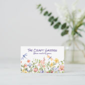 Waterverf Wildbloemen en libellen Visitekaartje (Staand voorkant)