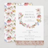 Waterverf Wildbloemen en Vrijgezellenfeest van oli Kaart (Voorkant / Achterkant)