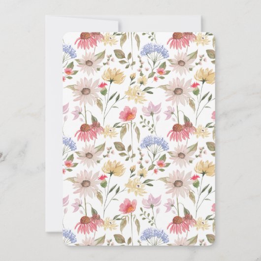 Waterverf Wildbloemen en Vrijgezellenfeest van oli Kaart (Achterkant)