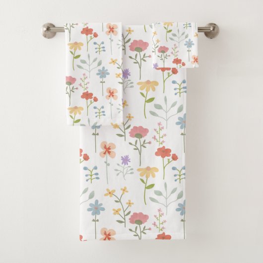 Waterverf Wildbloemen Floral Bad Handdoek (Insitu)